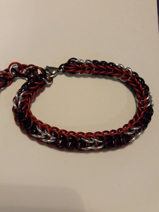 Tinkered Uniques Other - Red, black, & silver Full Persian bracelet
